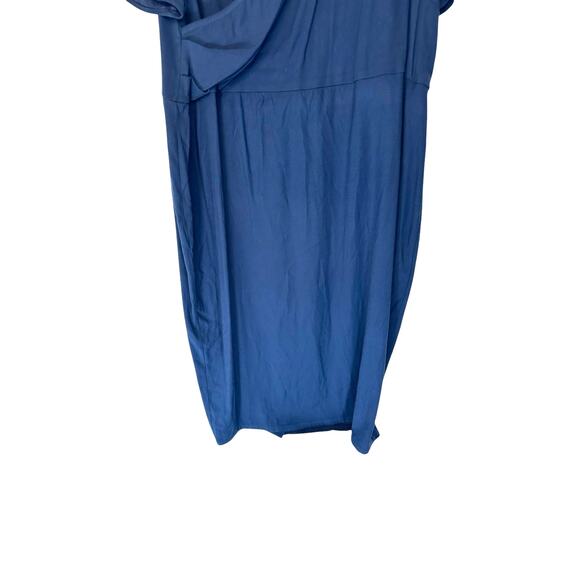 Universal Standard Navy Blue Work Office Faux Wrap Short Sleeve Dress Size 14-16 - Picture 4 of 12